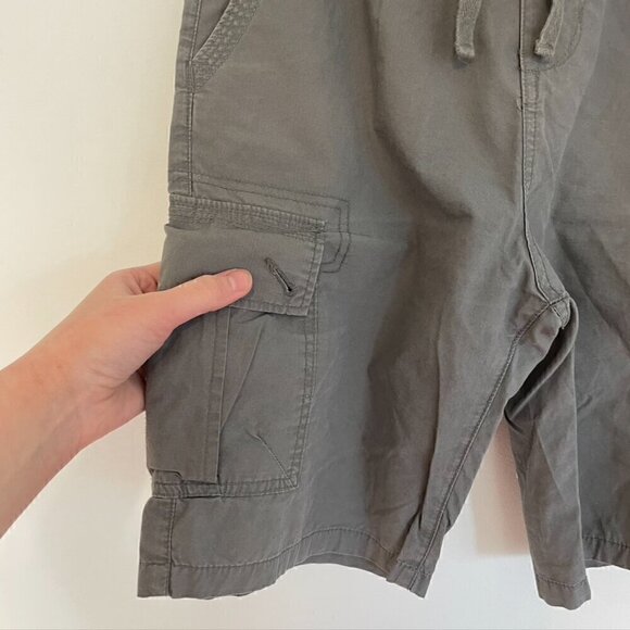 LUCKY BRAND Boys Gray Pull On Drawstring 100% Cotton 9" Inseam Cargo Shorts L - Picture 6 of 10